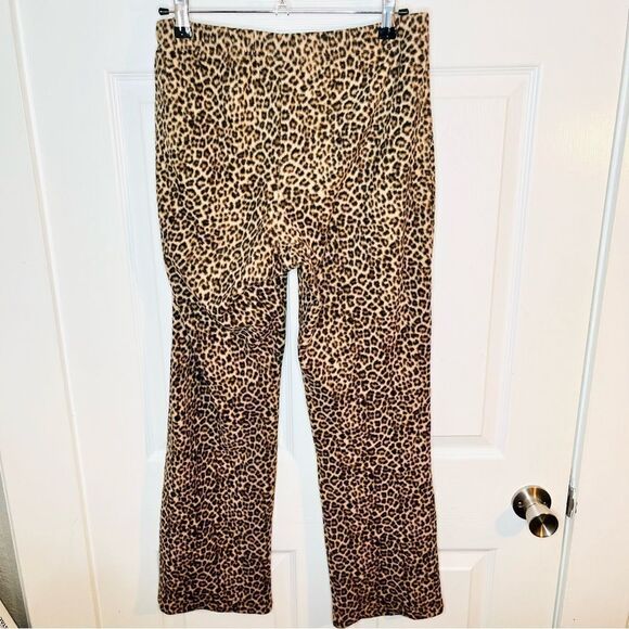 Gilligan & O'Malley Leopard Print Pull On Fleece Pajama Pants Brown Tan M - Picture 5 of 10
